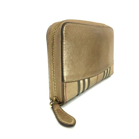 BURBERRY Nova Check Nylon Leather Zip Around Long Wallet /5R0380 - Picture 2 of 8